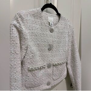 Elegant White Tweed Jacket